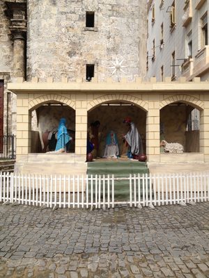 A nativity scene outside of the Cathedral.  Not much...